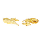 Feather Gold Cufflinks In Box Bulk