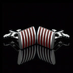 Rectangle Red Stripes Cufflinks In Box