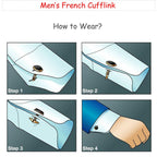 Rectangle Red Stripes Cufflinks In Box