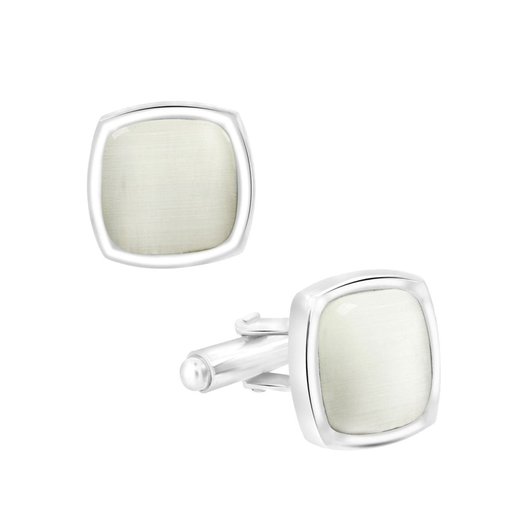 White Silver Crystal Cufflinks In Box Bulk
