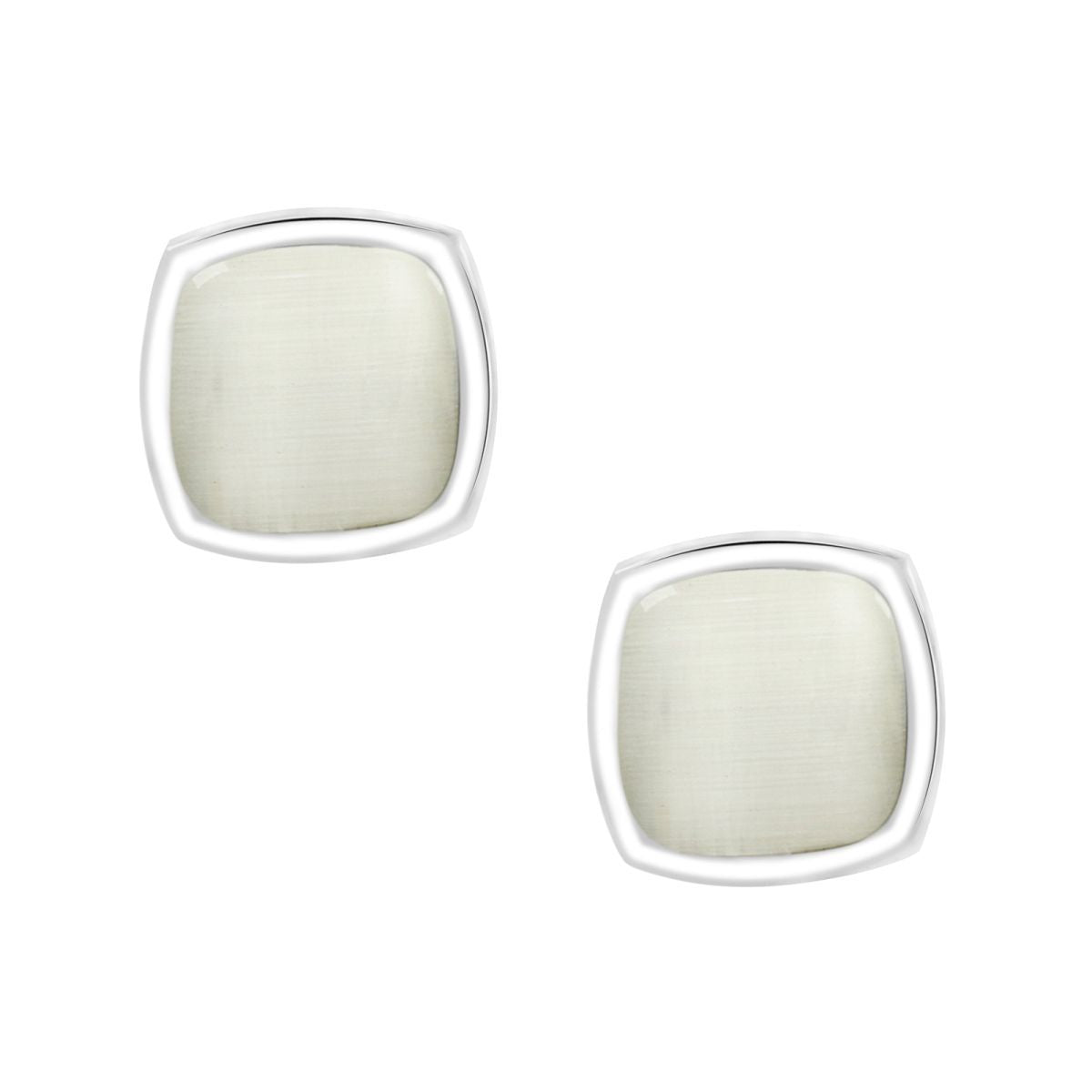 White Silver Crystal Cufflinks In Box Bulk
