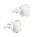 White Silver Crystal Cufflinks In Box Bulk