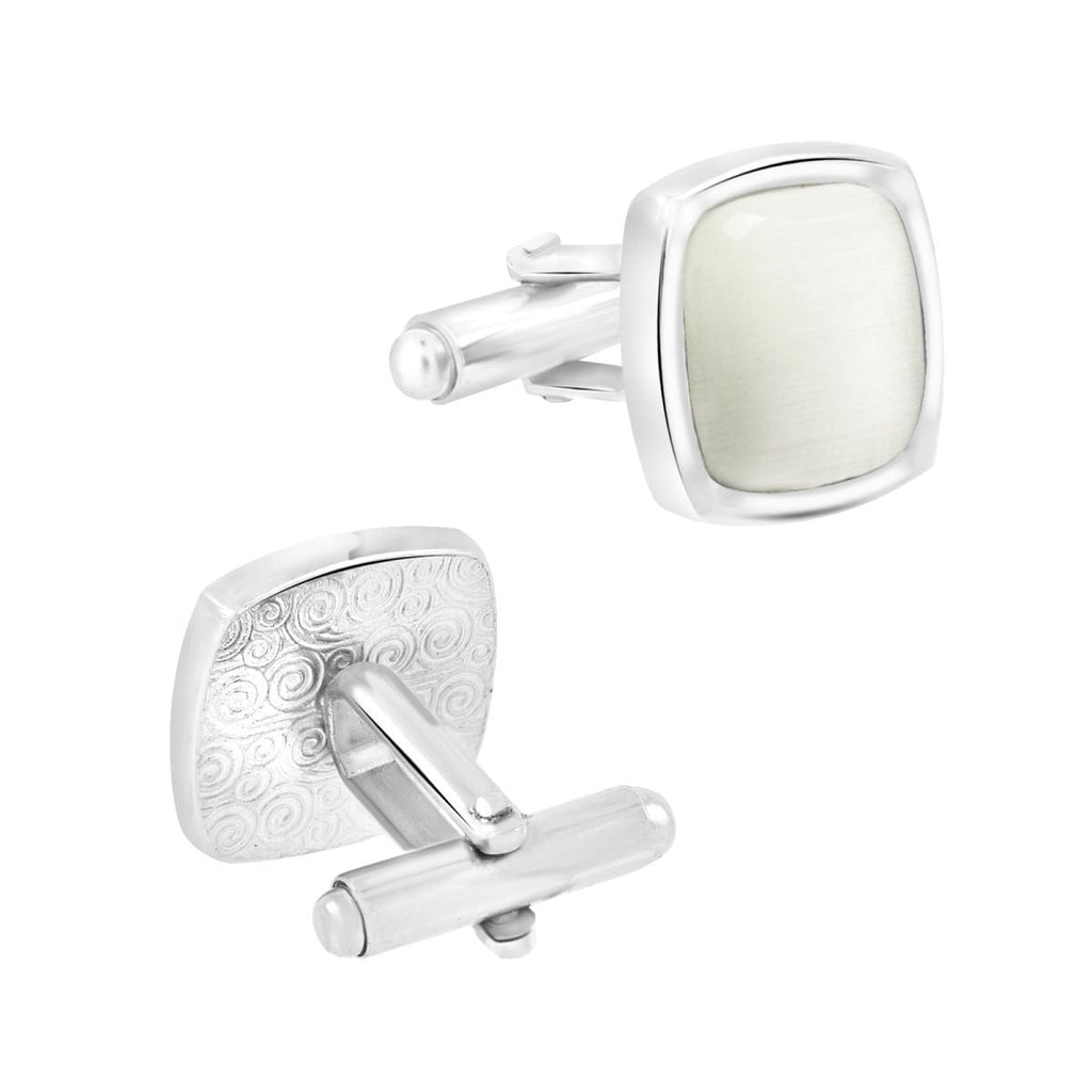 White Silver Crystal Cufflinks In Box Bulk