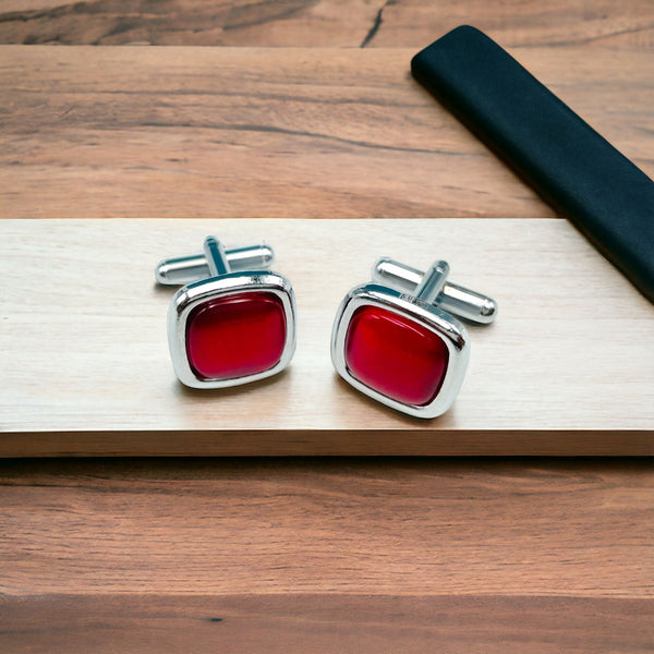 Red Crystal Cufflinks In Box Bulk Main image