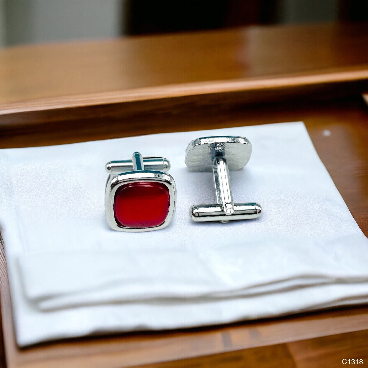 Red Crystal Cufflinks In Box Bulk