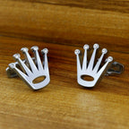 Silver Crown Diamond Cufflinks In Box Bulk