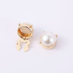Round Pearl 18K Gold White Anti Tarnish Single Shirt Button Cover Bulk
