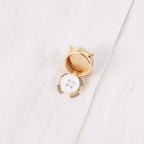Round Pearl 18K Gold White Anti Tarnish Single Shirt Button Cover Bulk
