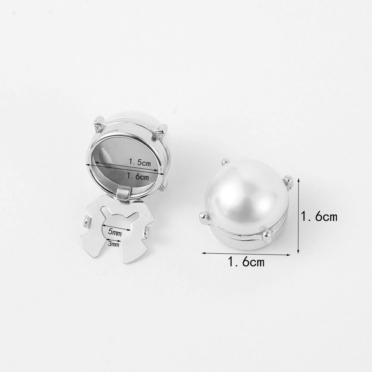 Round Pearl 18K Gold White Anti Tarnish Single Shirt Button Cover Bulk