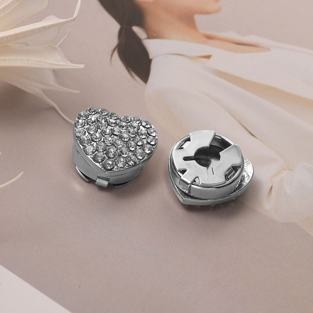 Heart CZ 18K Gold Anti Tarnish Single Shirt Button Cover Bulk