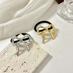 Ribbon Black 18K Gold Stainless Steel Anti Tarnish Hair Band Accessories For Women