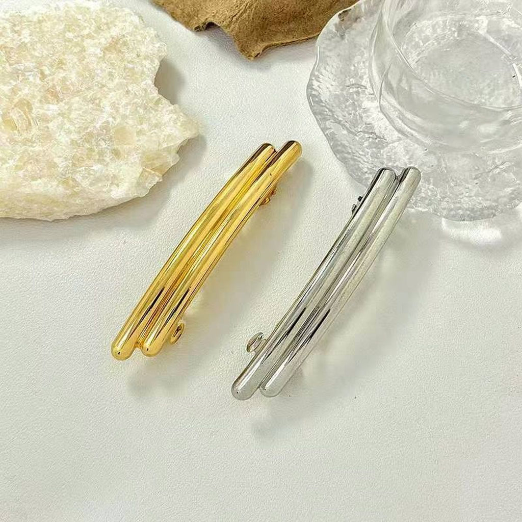 Dual Layer Gold Anti Tarnish Barrette Clip Hair Accessories Girl Bulk