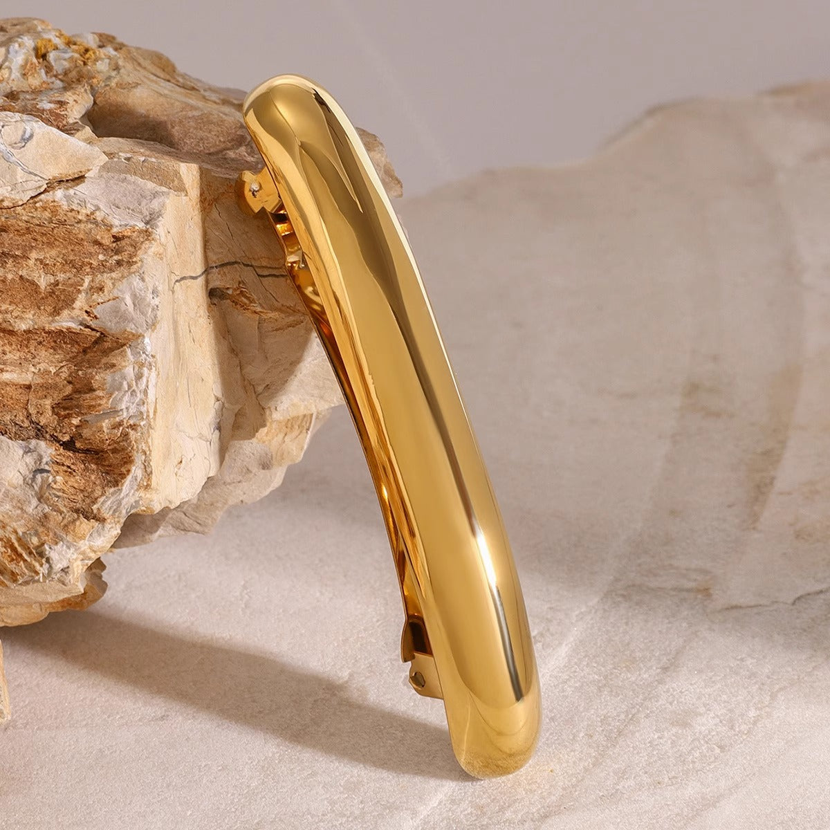 Single Layer 18K Gold Anti Tarnish Barrette Clip Hair Accessories For Girl Women