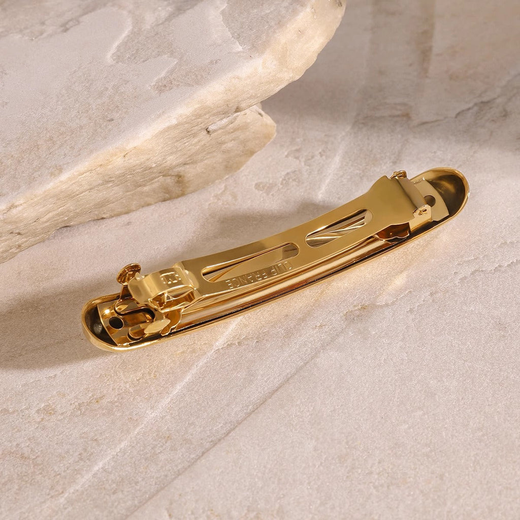 Single Layer 18K Gold Anti Tarnish Barrette Clip Hair Accessories For Girl Women