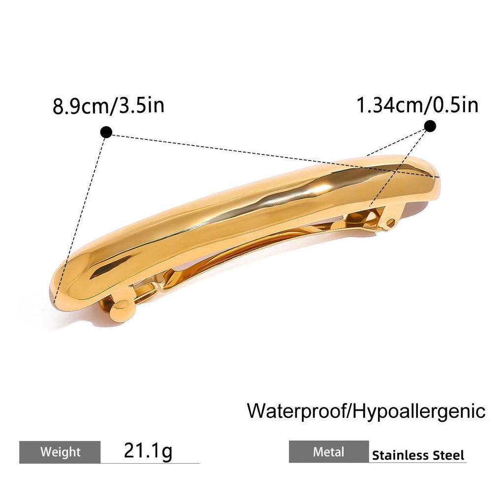 Single Layer 18K Gold Anti Tarnish Barrette Clip Hair Accessories For Girl Women