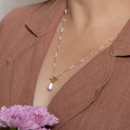 Toggle Pearl White 18K Gold Stainless Steel Anti Tarnish Necklace Bulk