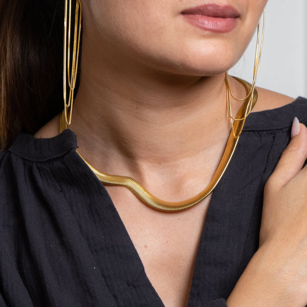 Toggle 18K Gold Stainless Steel Anti Tarnish Necklace For Women Bulk Main image