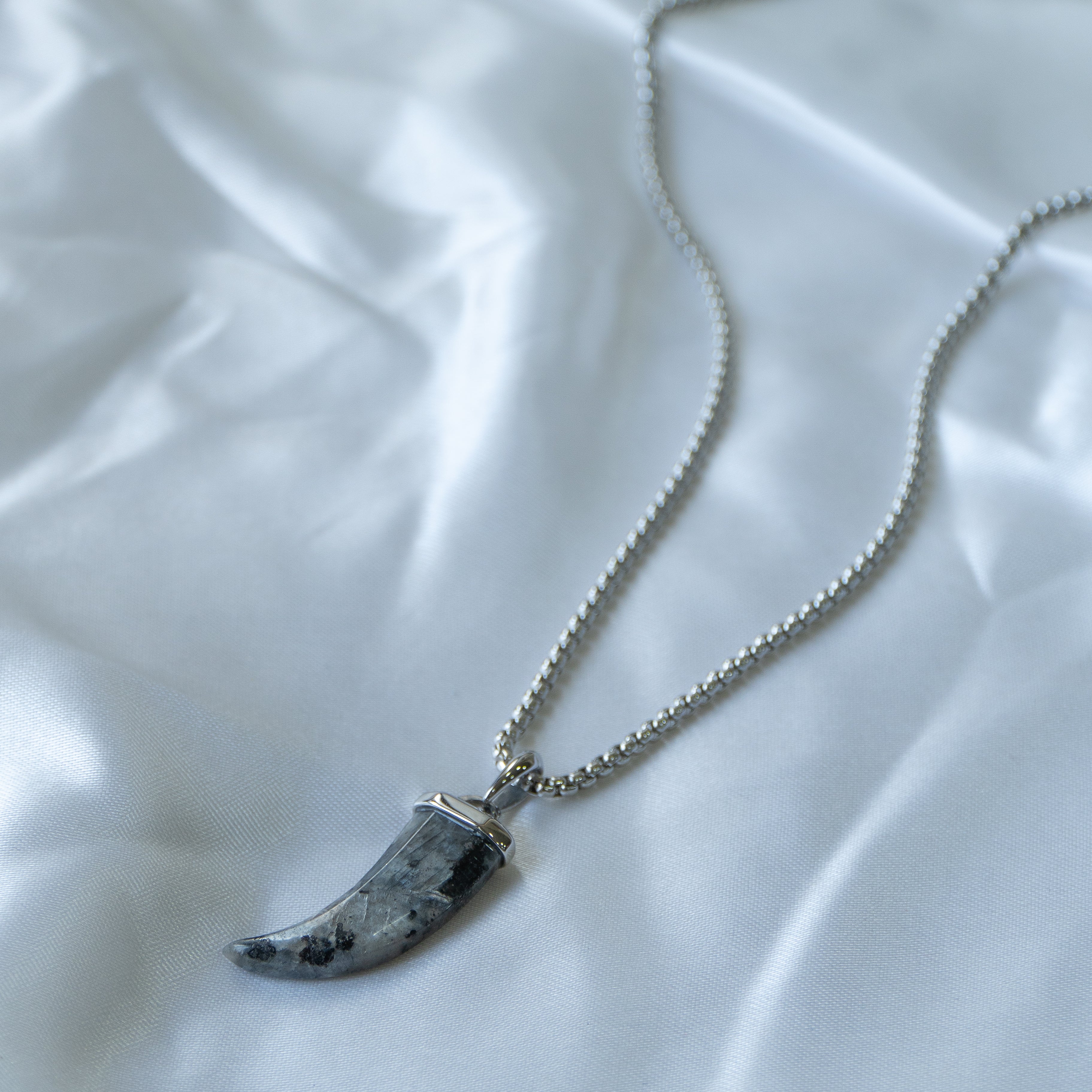 Wolf Tooth Replica Stone Black 18K Gold Stainless Steel Anti Tarnish Necklace Pendant Chain For Men Secondary image