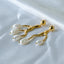 Roots Pearl White Gold Brass Anti Tarnish Dangler Drop Earring Bulk
