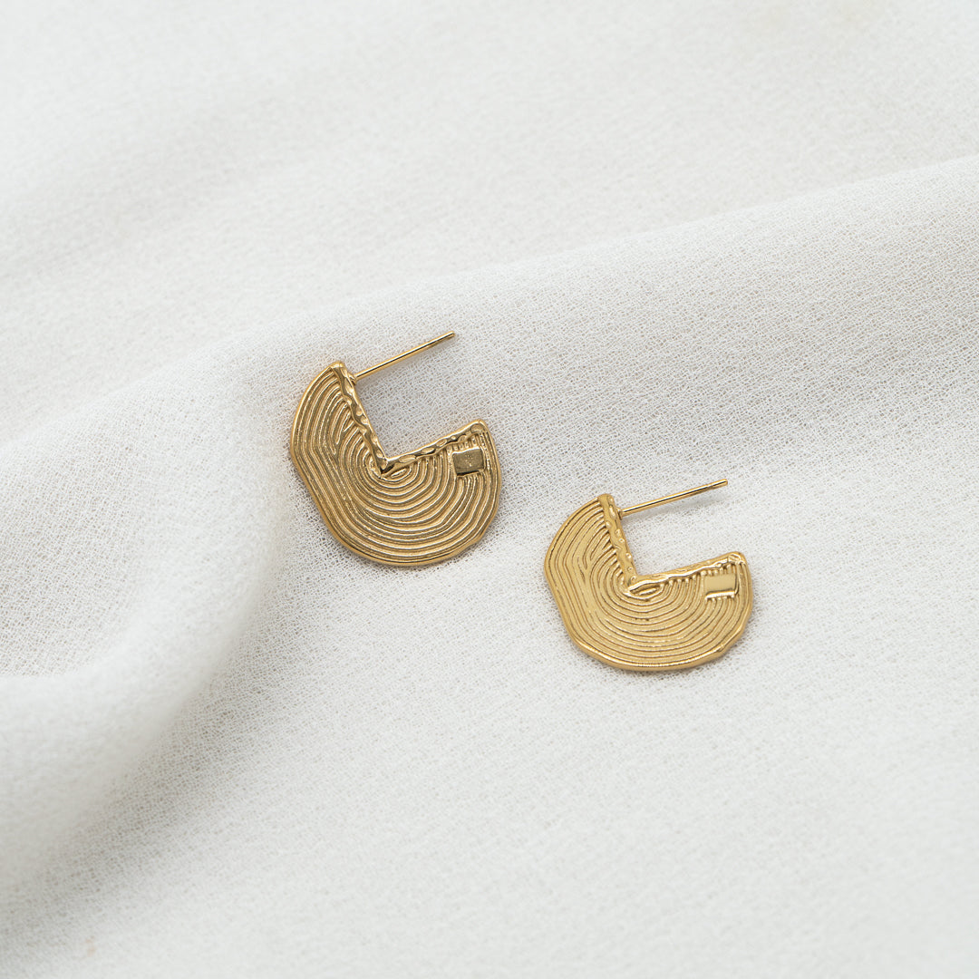 Pacman 18K Gold Stainless Steel Anti Tarnish Hoop Dangler Earring Bulk
