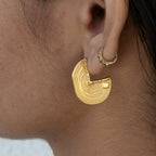 Pacman 18K Gold Stainless Steel Anti Tarnish Hoop Dangler Earring Bulk