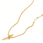 Knot White 18K Gold Brass Anti Tarnish Necklace For Women Bulk