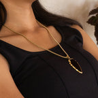 Triad Black 18K Gold Stainless Steel Anti Tarnish Necklace Pendant Chain For Men
