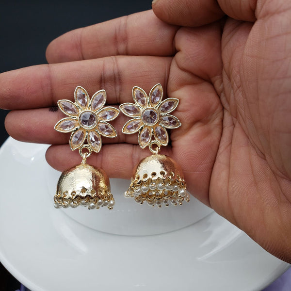 Delicate American Diamond Look Jhumki Earring For Women Secondary image