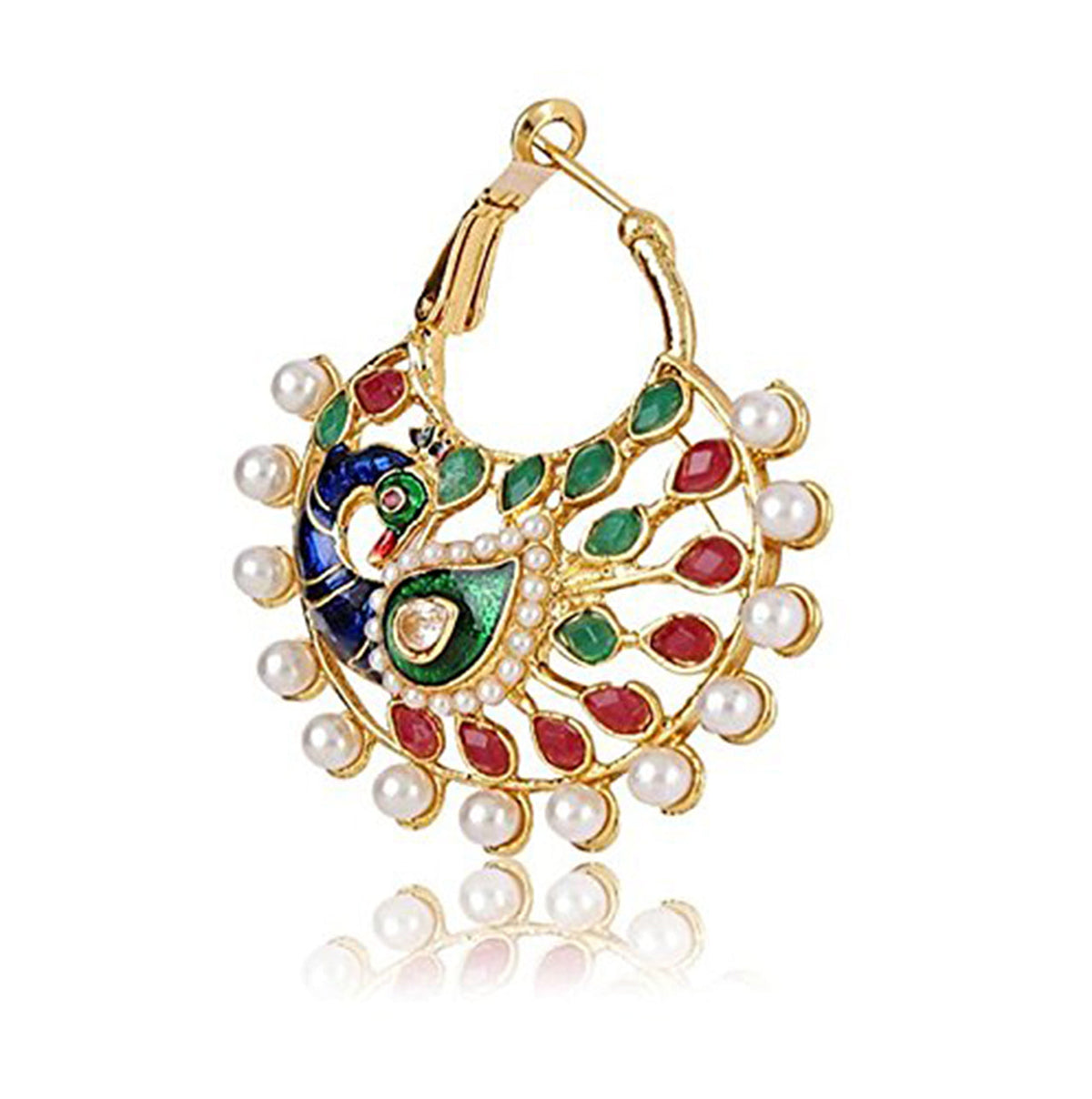 18K Gold Plated Peacock Meenakari Earring For Women