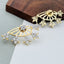 Tri Flower 18K Gold Plated Ear Cuff Jacket Pair Stud Earring