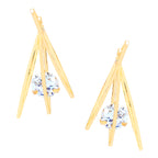 Trendy Contemporary 18K Gold Plated American Diamond Earring For Women