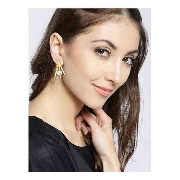 Trendy Contemporary 18K Gold Plated American Diamond Earring For Women Secondary image
