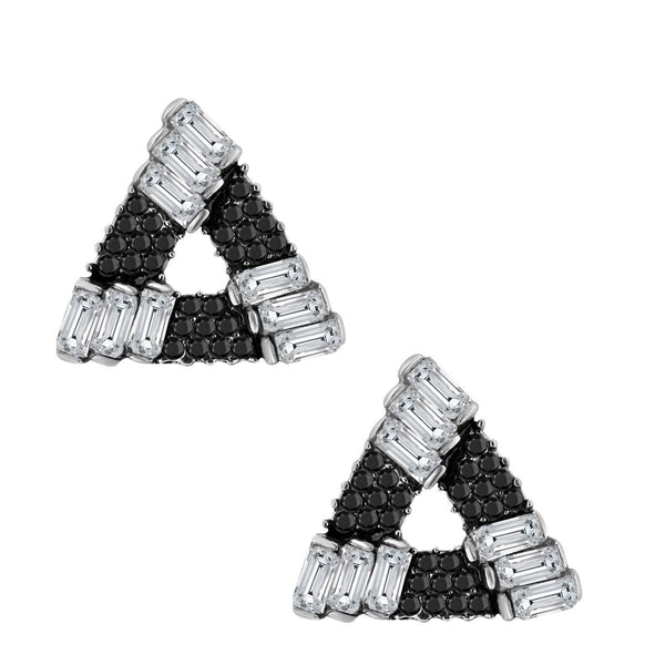 Triangle Aaa Crystal American Diamond Spinal Black Stud Earring Bulk Main image