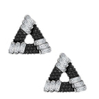 Triangle Aaa Crystal American Diamond Spinal Black Stud Earring Bulk