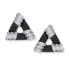 Triangle Aaa Crystal American Diamond Spinal Black Stud Earring Bulk