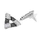 Triangle Aaa Crystal American Diamond Spinal Black Stud Earring Bulk