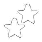 Star Flower Wire Hoop Silver 316L Stainless Steel Earring Bulk