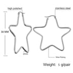 Star Flower Wire Hoop Silver 316L Stainless Steel Earring Bulk