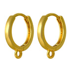 Cubic Zirconia Gold Hoop Earring Pair For Women Bulk