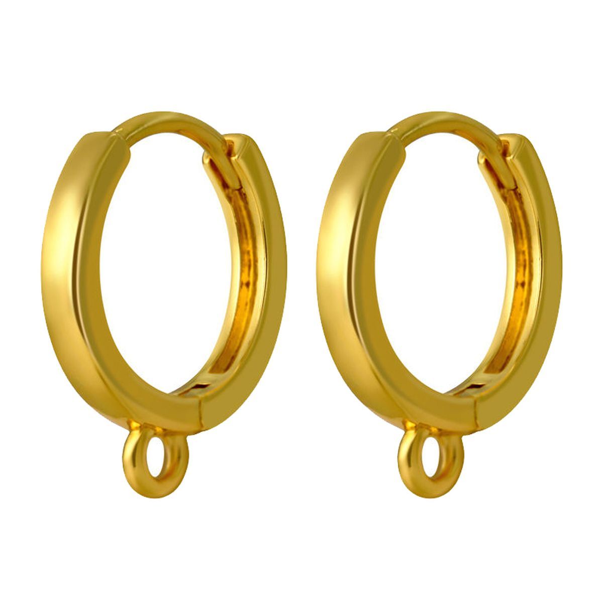 Cubic Zirconia Gold Hoop Earring Pair For Women Bulk