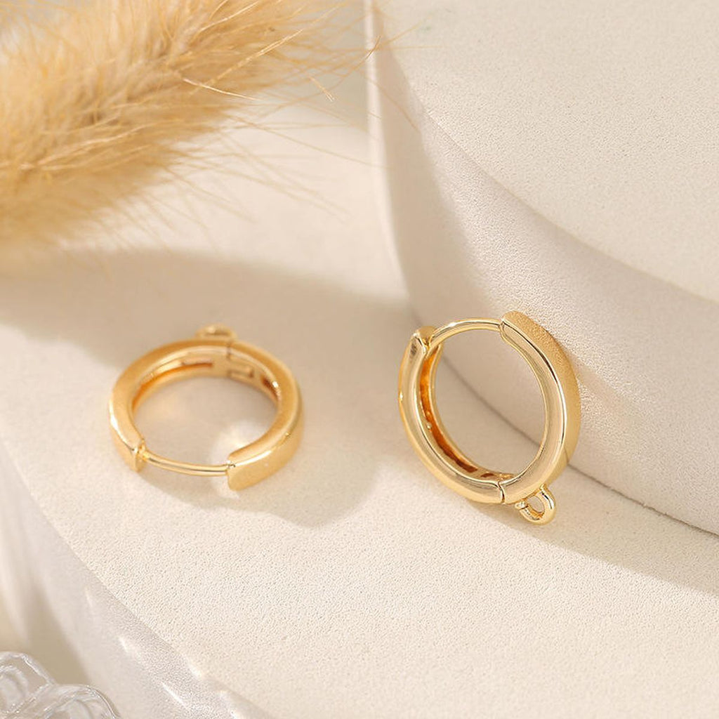 Cubic Zirconia Gold Hoop Earring Pair For Women Bulk