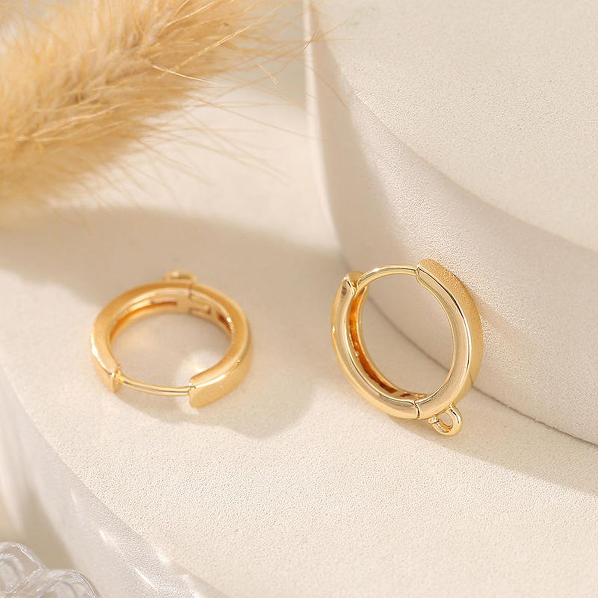 Cubic Zirconia Gold Hoop Earring Pair For Women Bulk