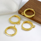 Cubic Zirconia Gold Hoop Earring Pair For Women Bulk