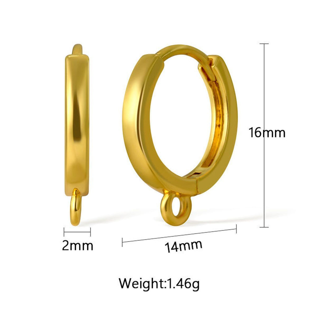 Cubic Zirconia Gold Hoop Earring Pair For Women Bulk