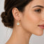 Crown Gold Brass American Diamond Hoop Drop Earring For Women Bulk