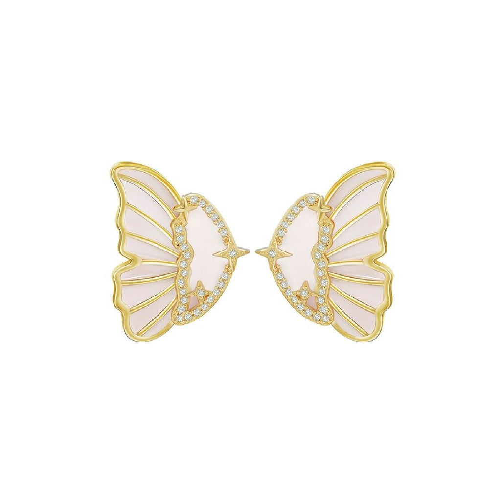 Dual Butterfly Black Gold CZ Enamel Anti Tarnish Ear Cuff Earring Bulk