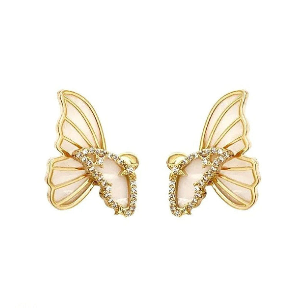 Dual Butterfly Black Gold CZ Enamel Anti Tarnish Ear Cuff Earring Bulk