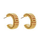 Geometric Mesh 18K Gold Copper Hoop Earring Pair For Women Bulk