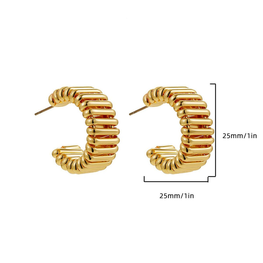 Geometric Mesh 18K Gold Copper Hoop Earring Pair For Women Bulk
