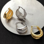 Double Hoop 18K Gold Anti Tarnish Copper Hoop Earring Pair Women Bulk